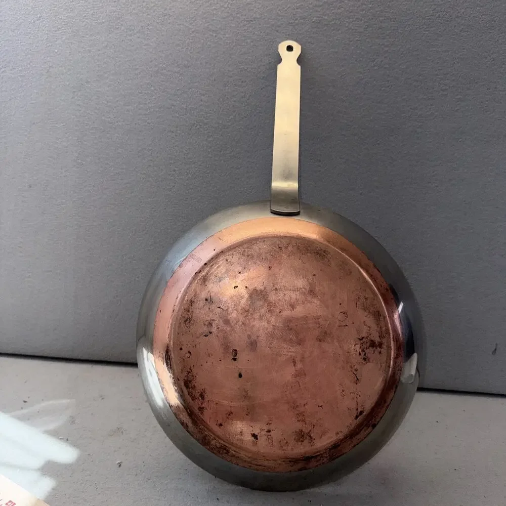 Vintage EKCO Ekcoware Copper Bottom Stainless Steel Frying Pan Skillet USA